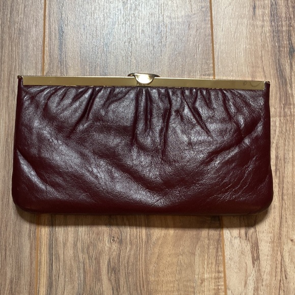 Vintage HL Harry Levine Burgundy Leather Clutch - Picture 10 of 16